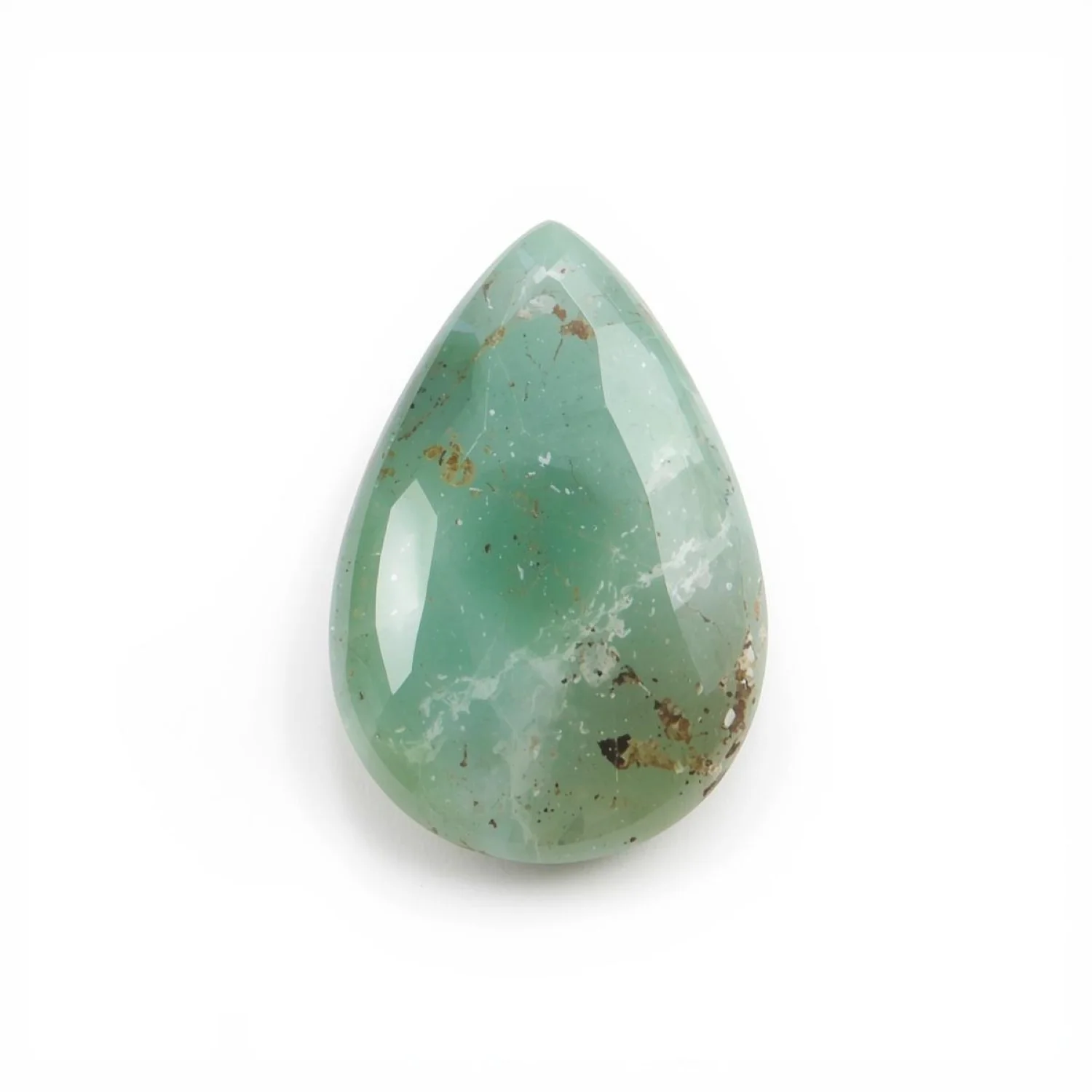 Amazonite 1PC Large 8x12 MM Pear Cabochon Green Fiery semi Precious Semi Precious Gemstone - Image 2