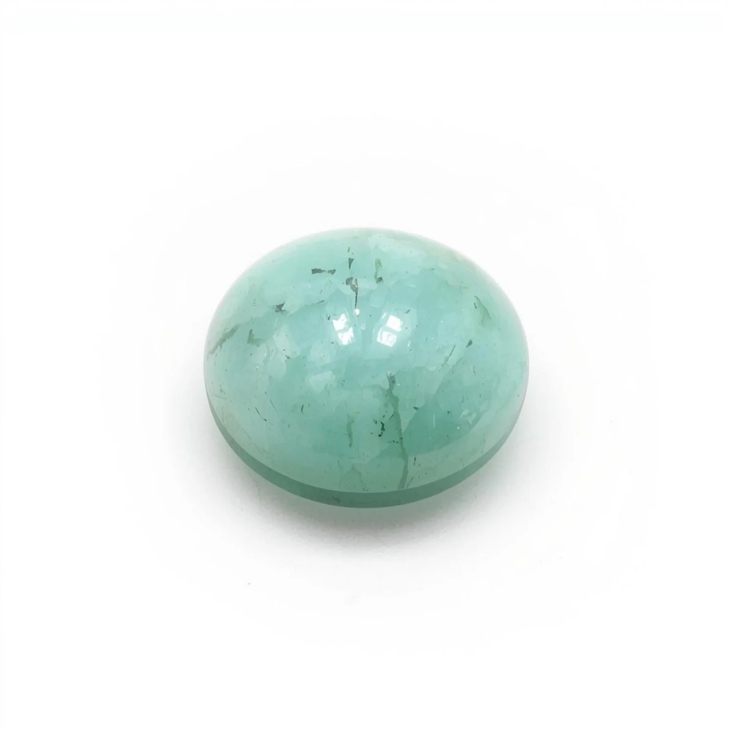 Amazonite 1PC Medium 9x9 MM Round Cabochon Green Lustrous semi Precious Gems - Image 2