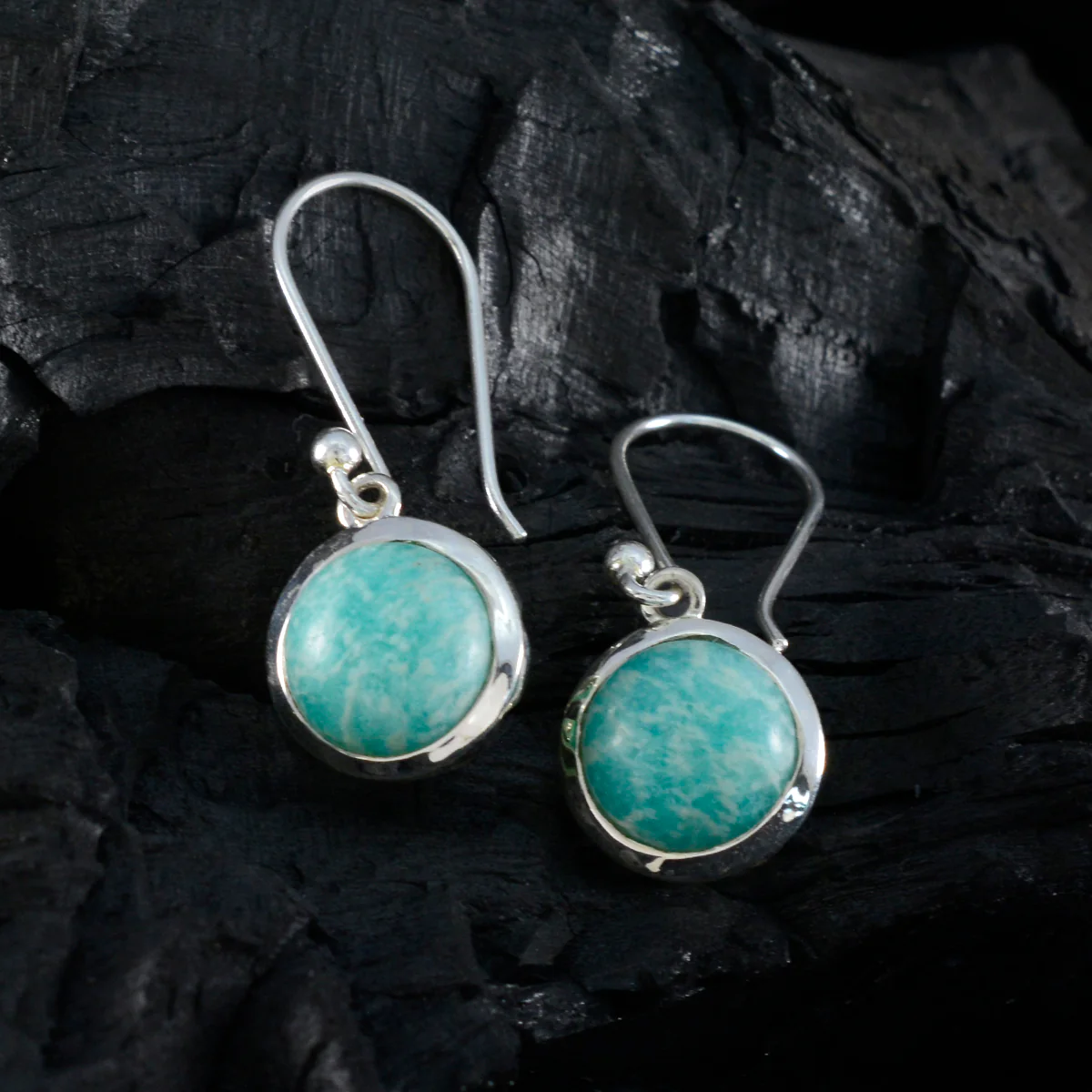 Amazonite French Carla multiple Dangle Green 925 Sterling Silver Earring - Image 2