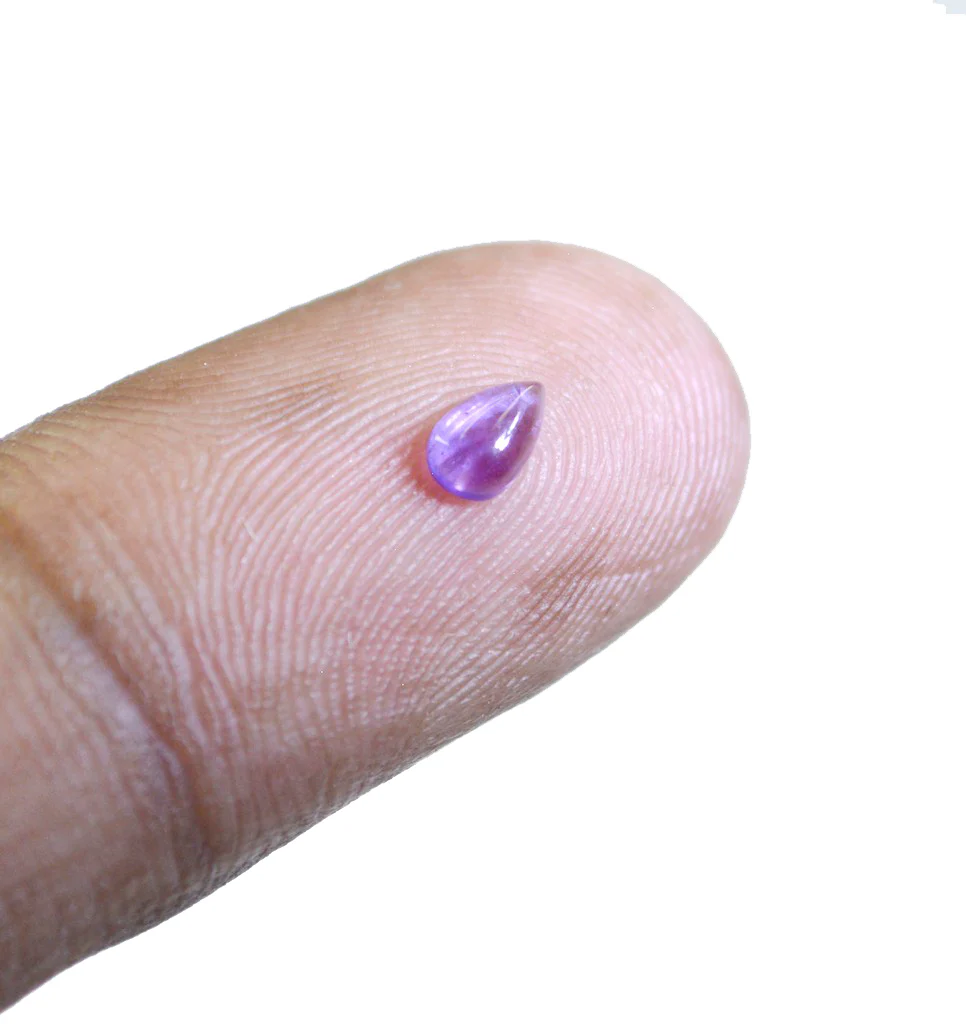 Amethyst 10PC Tiny 3x5 MM Pear Cabochon Purple Sparkling semi Precious Gems - Image 3