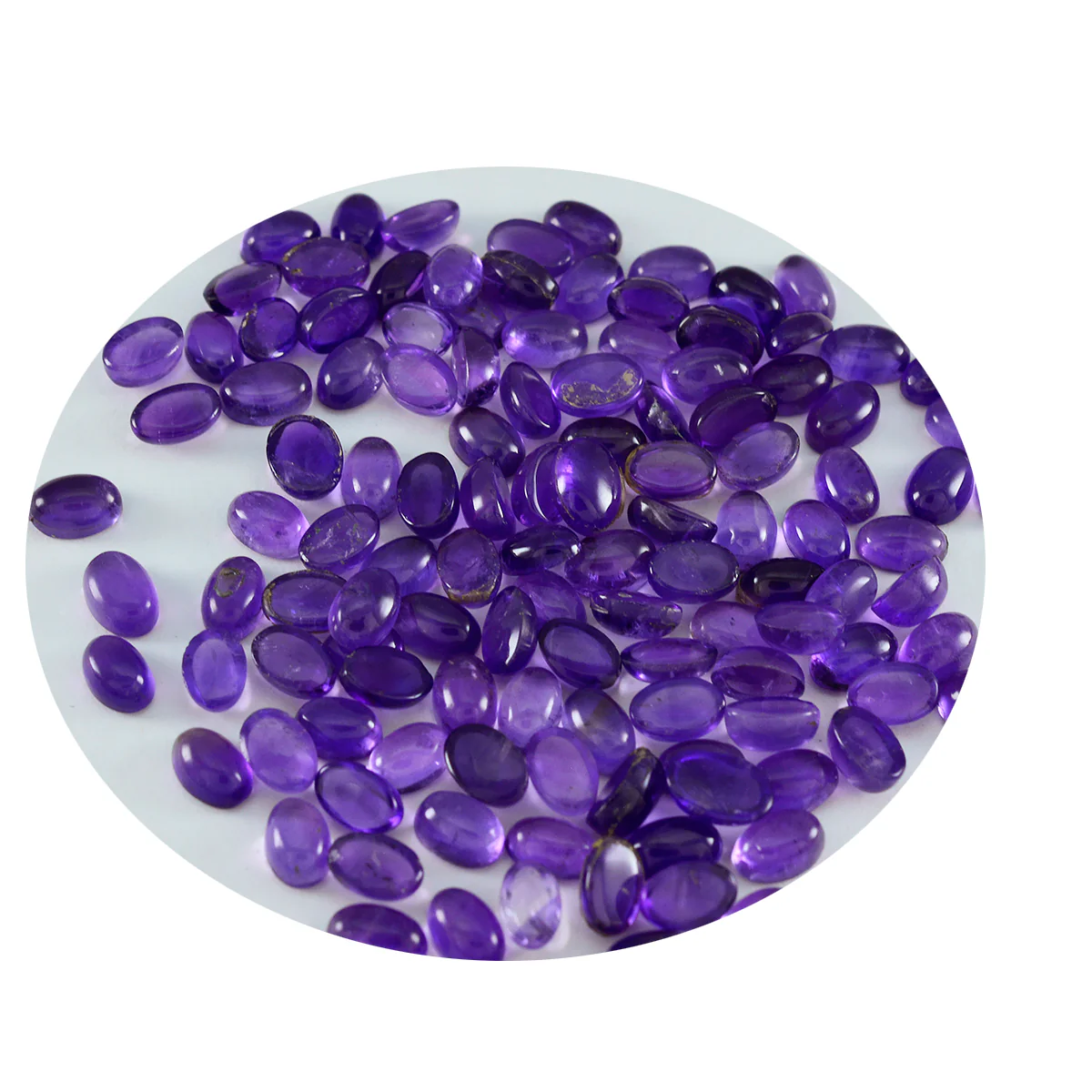 Amethyst 10PC Tiny 4x6 MM Oval Cabochon Purple Shine semi Precious Loose Gems - Image 2