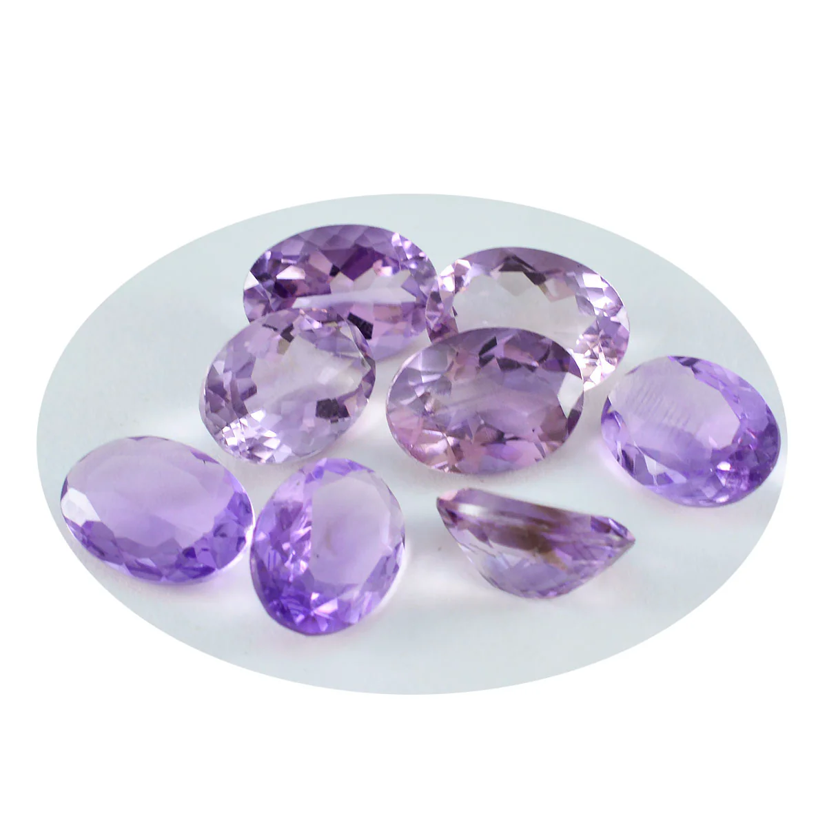 Amethyst 1PC Medium 8x10 MM Oval Faceted Purple Shine Semi Precious Loose Gemstones - Image 2