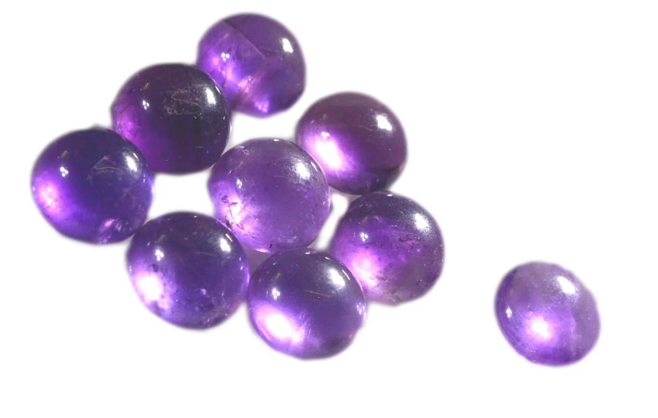 Amethyst 1PC Medium 9x9 MM Round Cabochon Purple Brilliant semi Precious Loose Gemstones - Image 3
