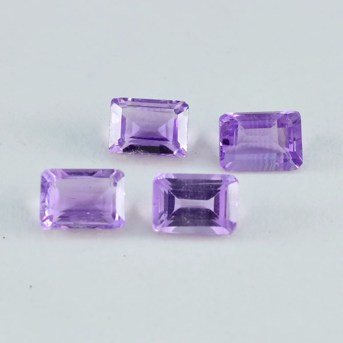 Amethyst 1PC Small 6x9 MM Emerald Faceted Purple Natural Semi Precious Gems