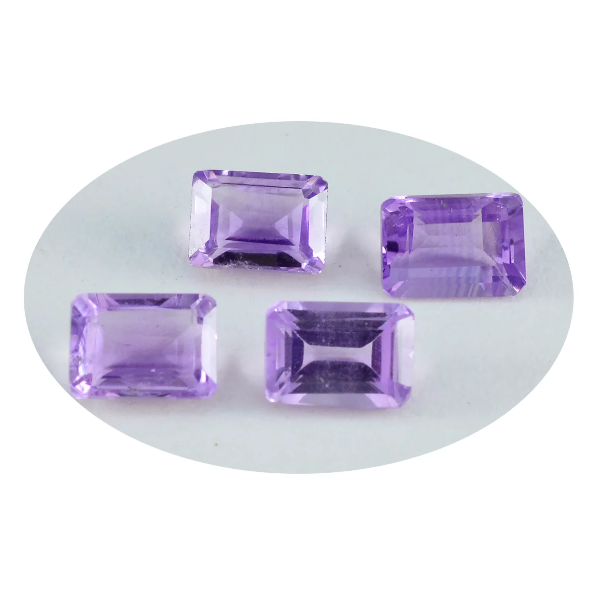 Amethyst 1PC Small 6x9 MM Emerald Faceted Purple Natural Semi Precious Gems - Image 3