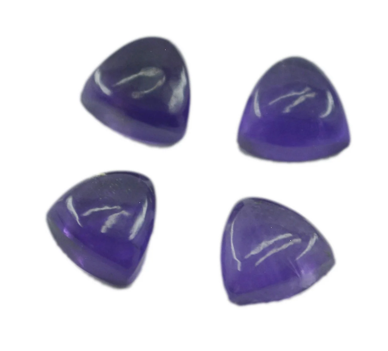 Amethyst 1PC Small 8x8 MM Triangle Cabochon Purple Fiery semi Precious Gems - Image 3