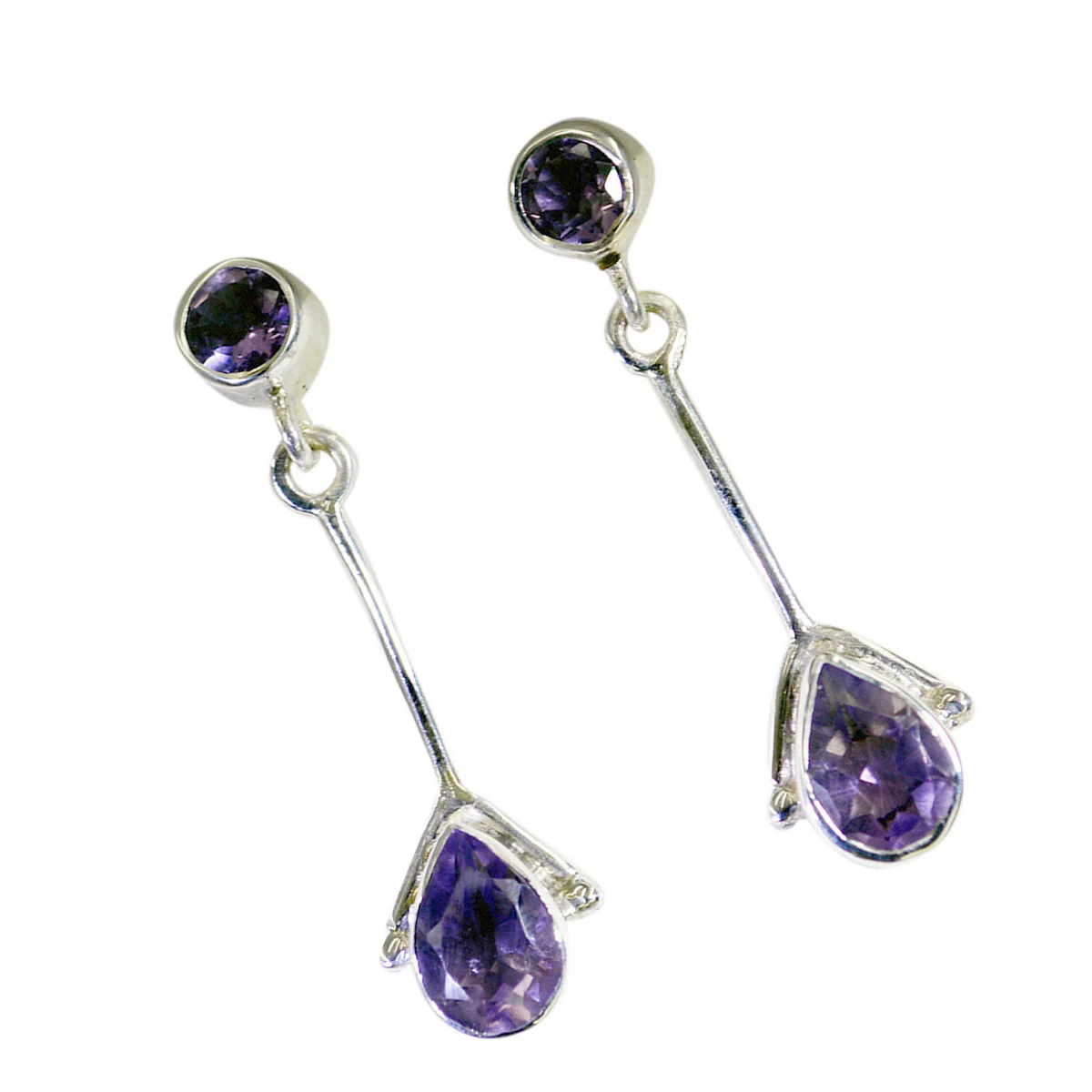 Amethyst African Patricia multiple Stud Purple 925 Sterling Silver Earring - Image 2