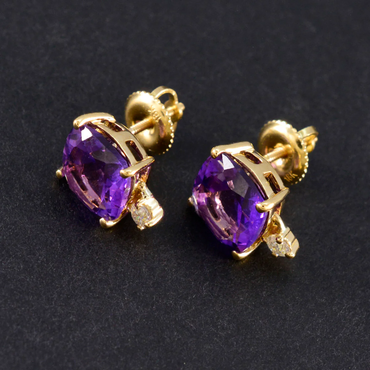 Amethyst American Aiko multiple Stud Purple Sterling Silver Earring - Image 3
