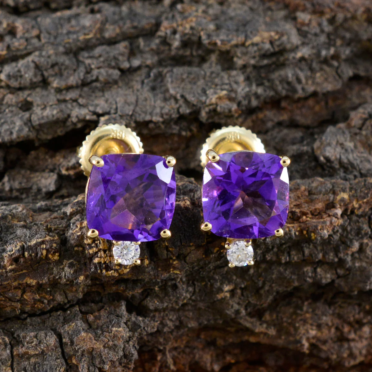 Amethyst American Aiko multiple Stud Purple Sterling Silver Earring - Image 5
