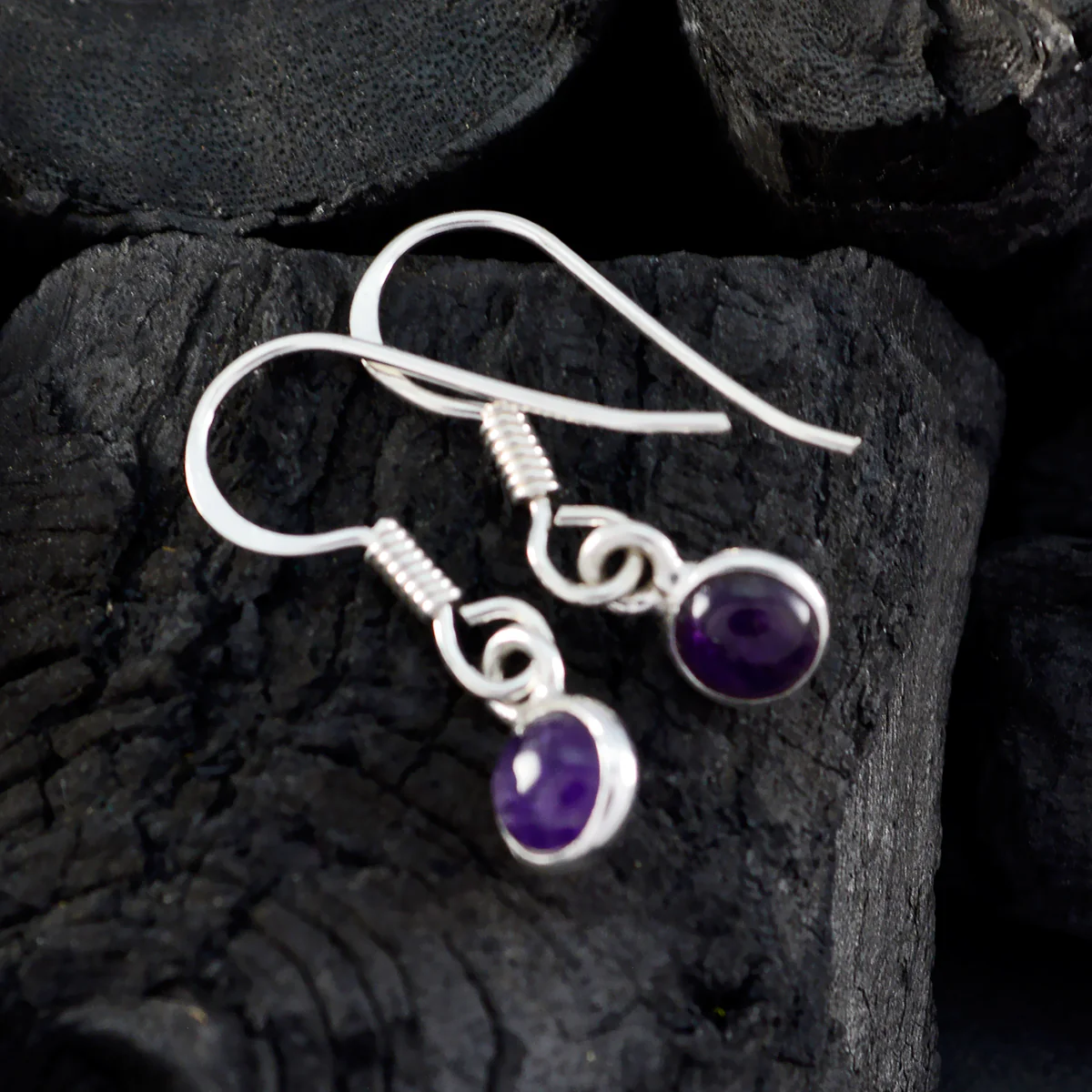 Amethyst American Hua multiple Dangle Purple Silver Earring - Image 2