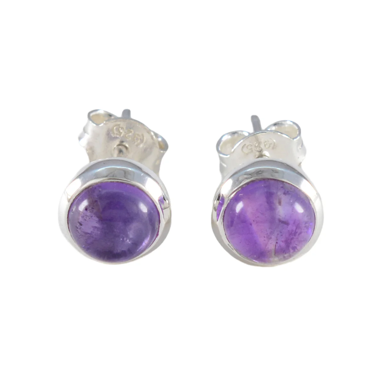 Amethyst American Mei Solitaire Stud Purple 925 Silver Earring