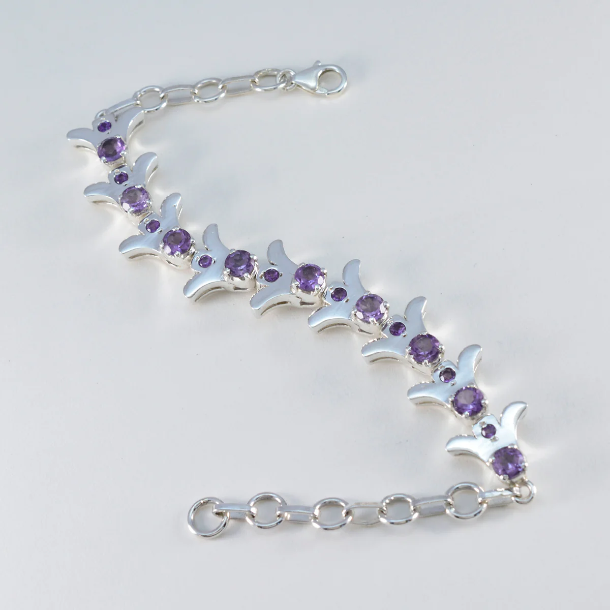 Amethyst Breast Cancer Awareness Month Eye-catching Purple 925 Silver Tennis Bracelet - Image 3