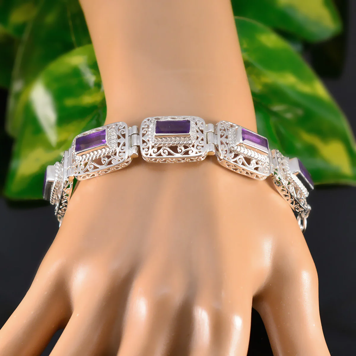 Amethyst BST starts Eye-catching Purple 925 Silver Tennis Bracelet - Image 6