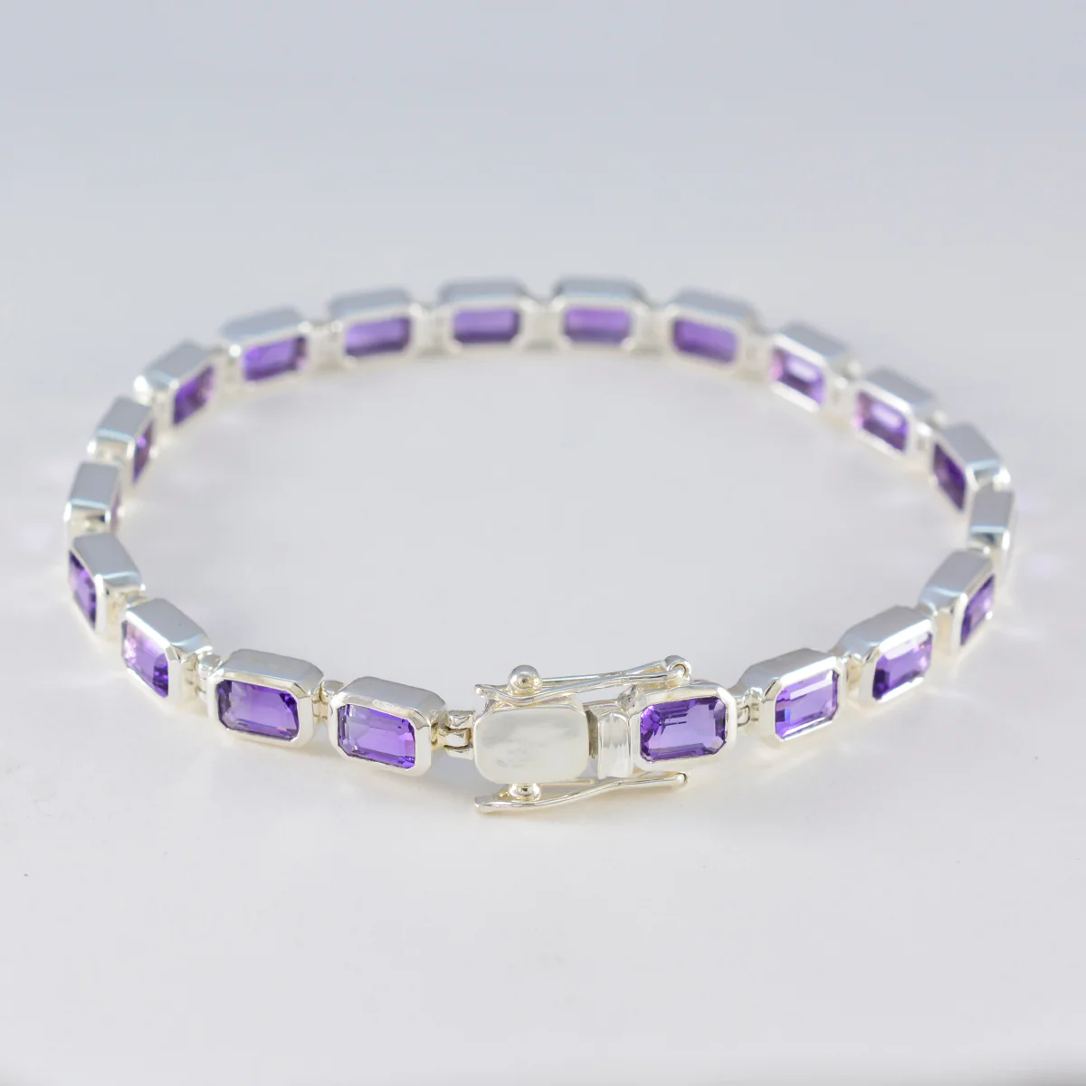 Amethyst Burns Night Minimal Purple Sterling Silver Tennis Bracelet - Image 3