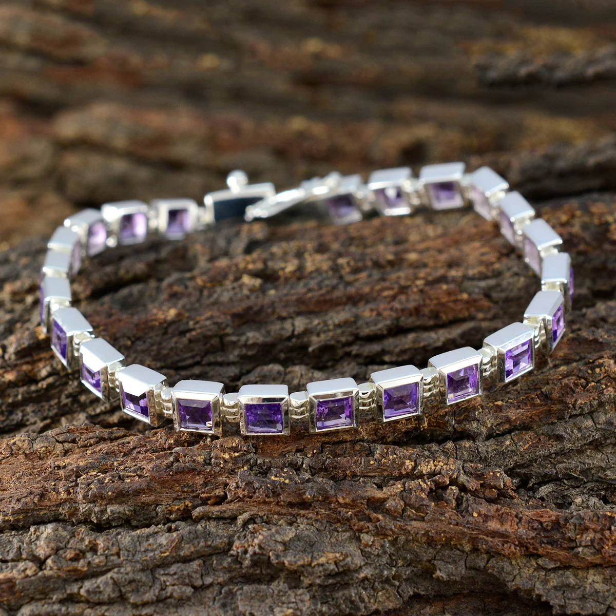 Amethyst Camera Day Classic Purple 92.5 Silver Tennis Bracelet - Image 4