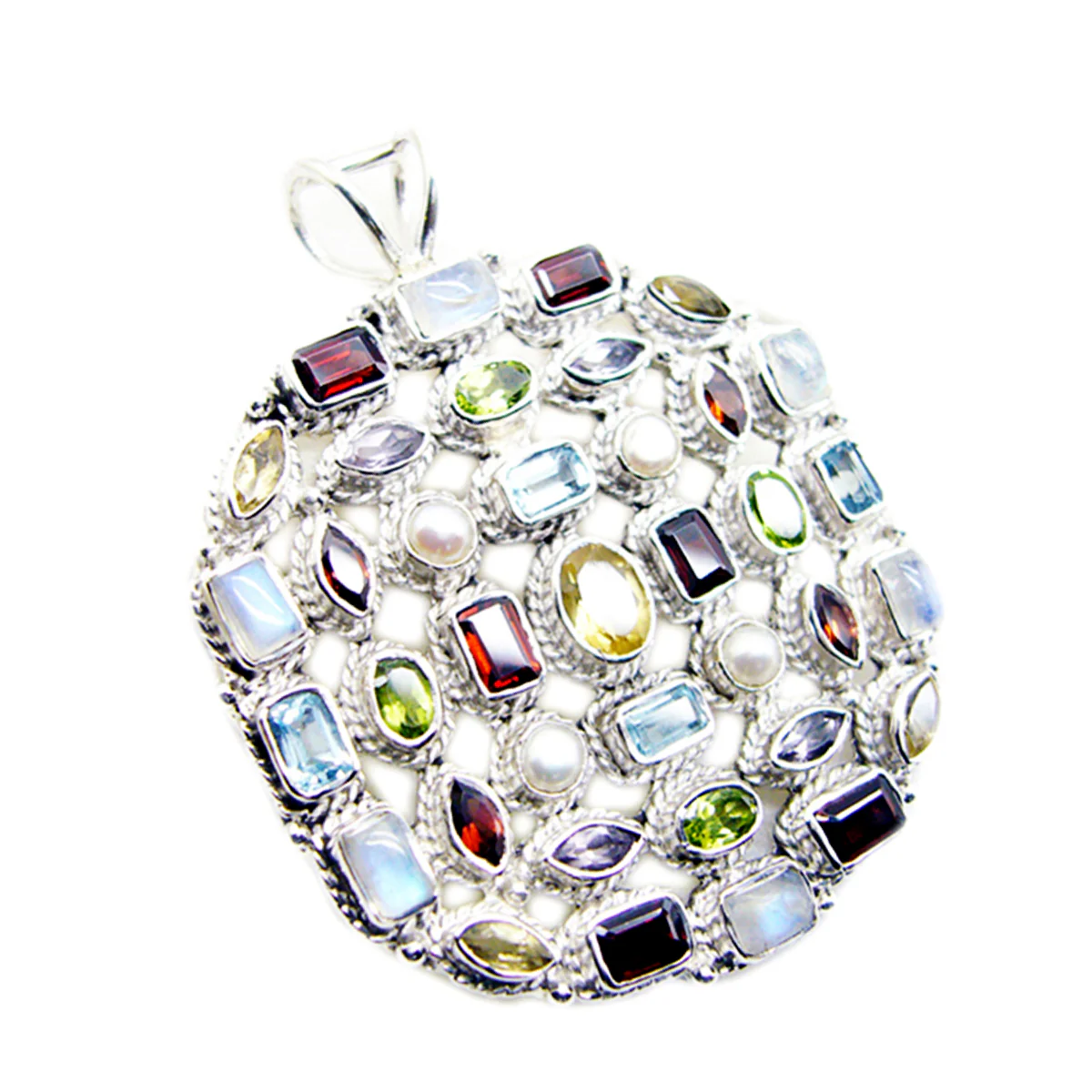 Amethyst Chunky Turkish Sterling Silver multiple Agustina Cultural Purple Pendant Jewellery