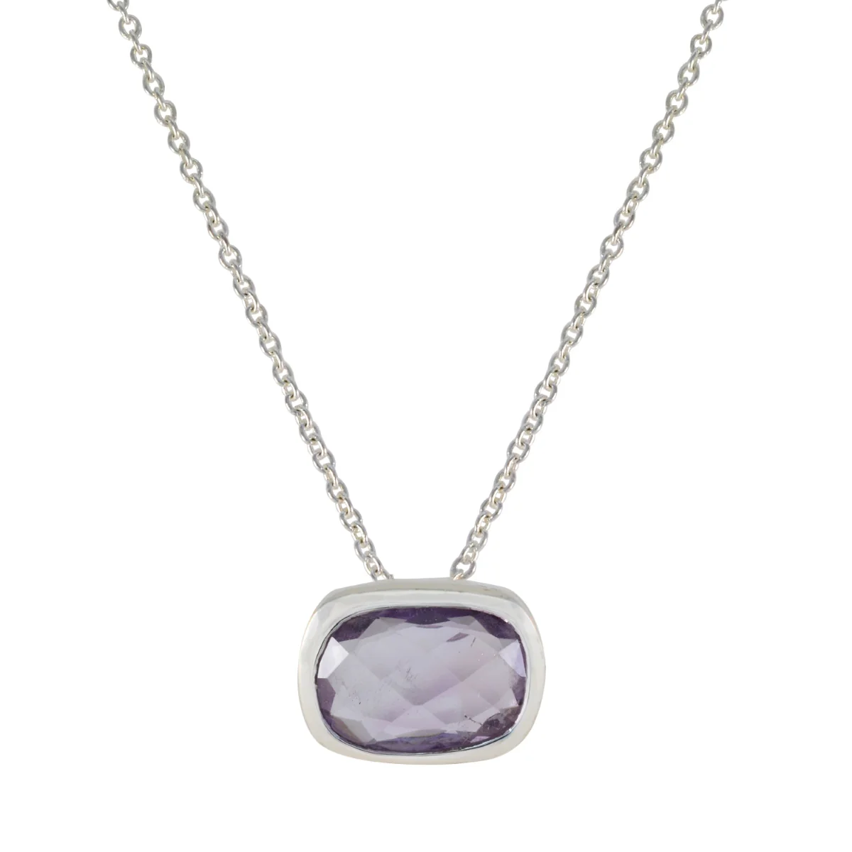 Amethyst Classic French 92.5 Silver Solitaire Valentina Romantic Purple Pendant Jewellery