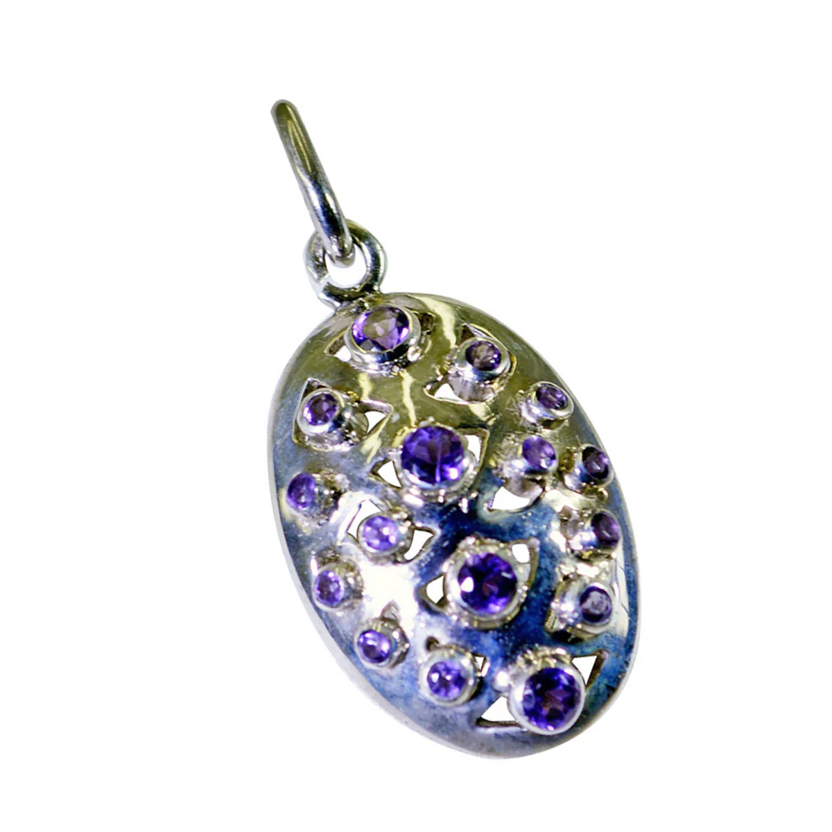 Amethyst Classic Indian Silver multiple Liyana Retro Purple Pendant Jewelry - Image 2