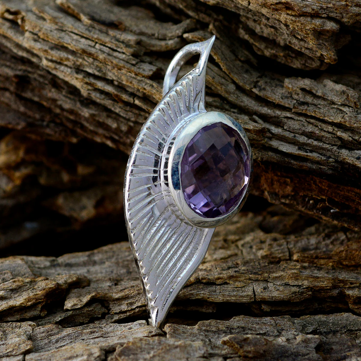 Amethyst Dainty Spanish 925 Silver Solitaire Inès Glamorous Purple Pendant Jewelry - Image 2