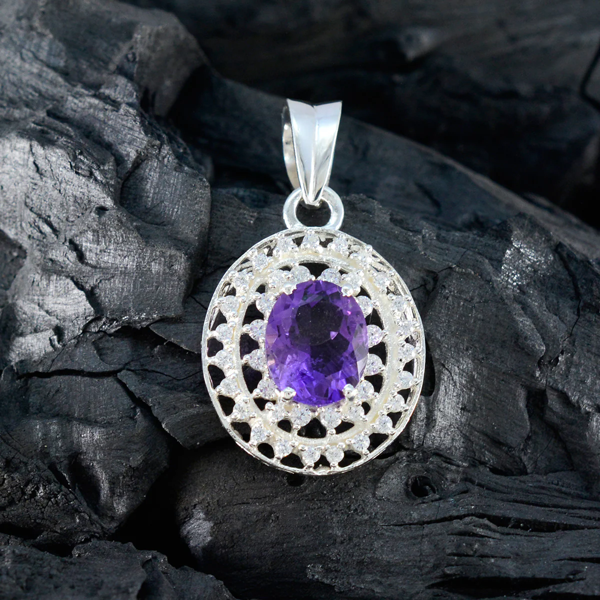 Amethyst Edgy Middle Eastern 925 Silver multiple Sara Feminine Purple Pendant Jewelry - Image 4