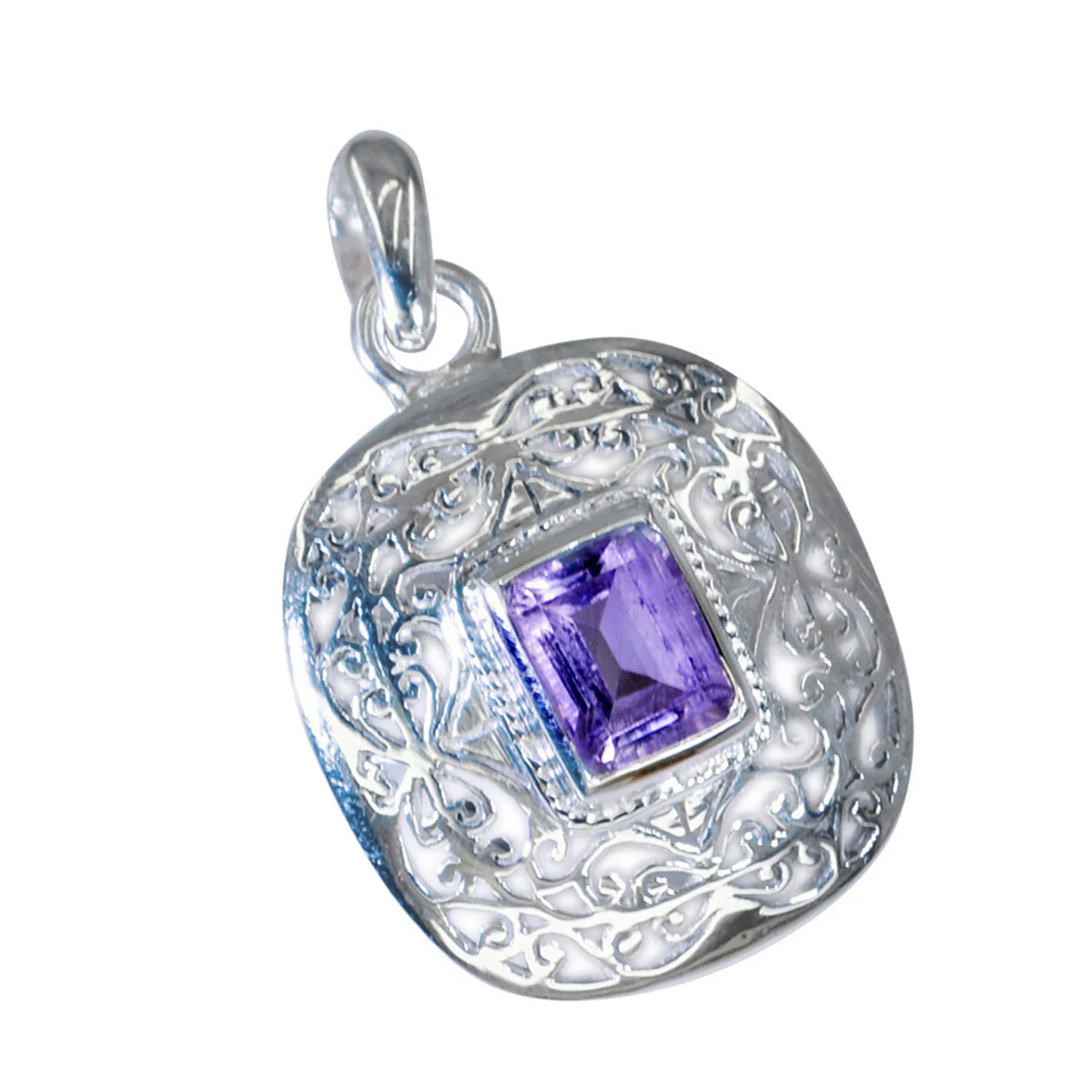 Amethyst Edgy Spanish 92.5 Silver Solitaire Camila antique Purple Pendant Jewellery - Image 2