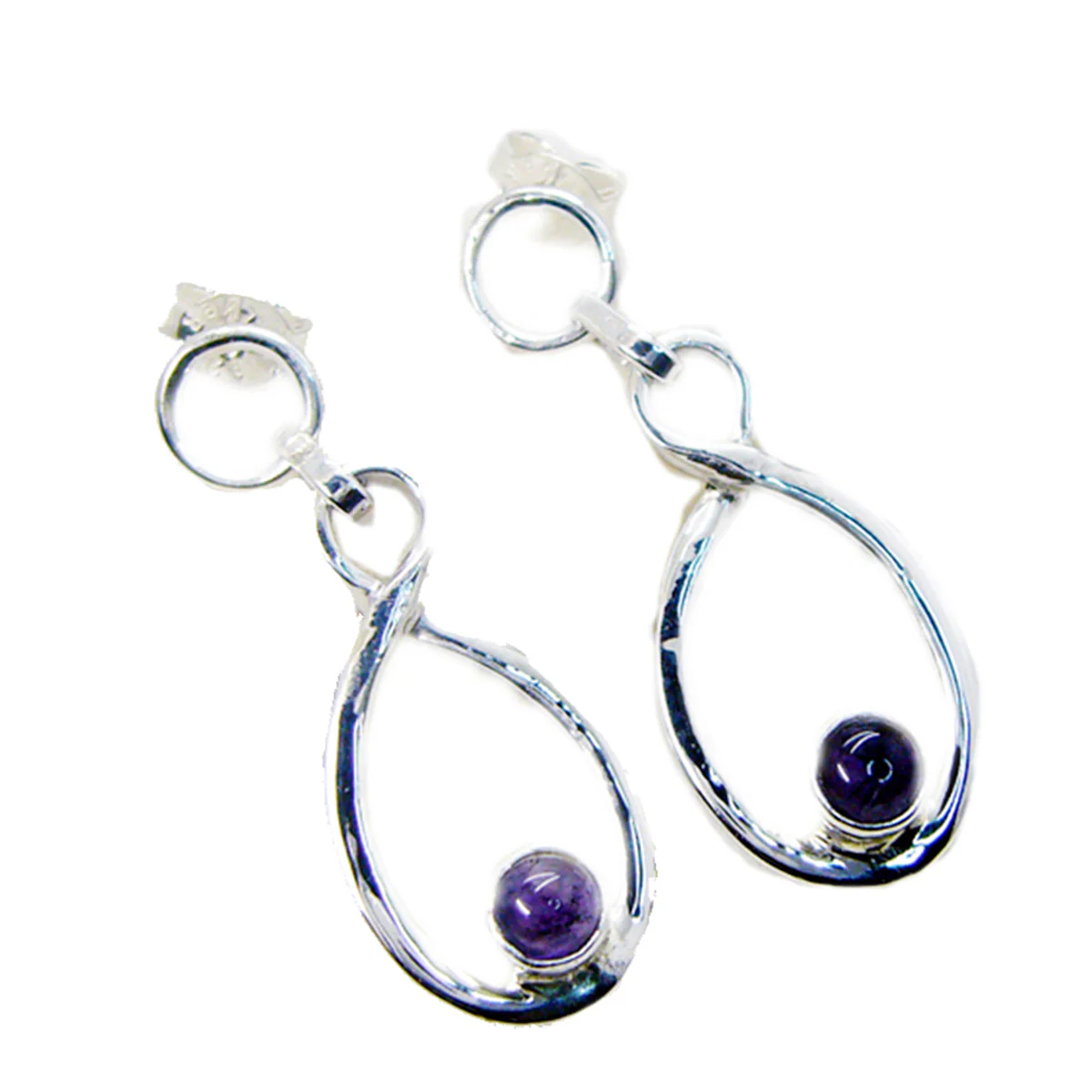 Amethyst Egyptian Wen multiple Dangle Purple 925 Sterling Silver Earring - Image 3
