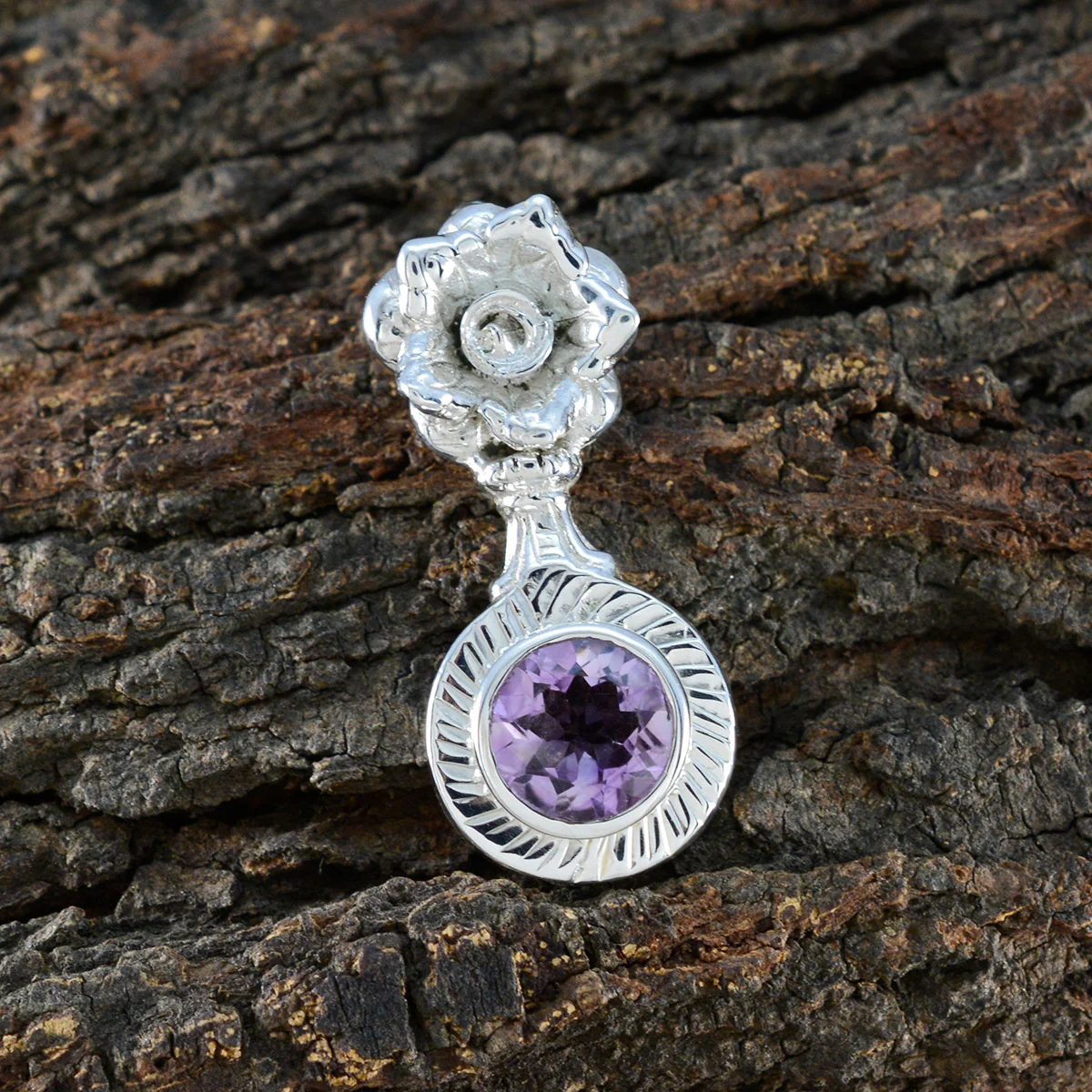 Amethyst Eye-catching Spanish 92.5 Silver Solitaire Cecilia Romantic Purple Pendant Jewellery - Image 3