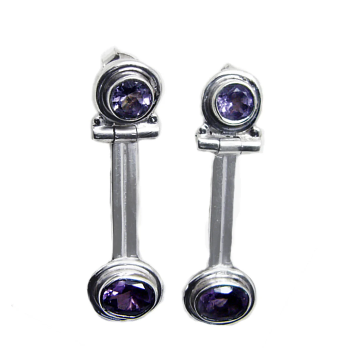 Amethyst French Agnes multiple Stud Purple Sterling Silver Earring