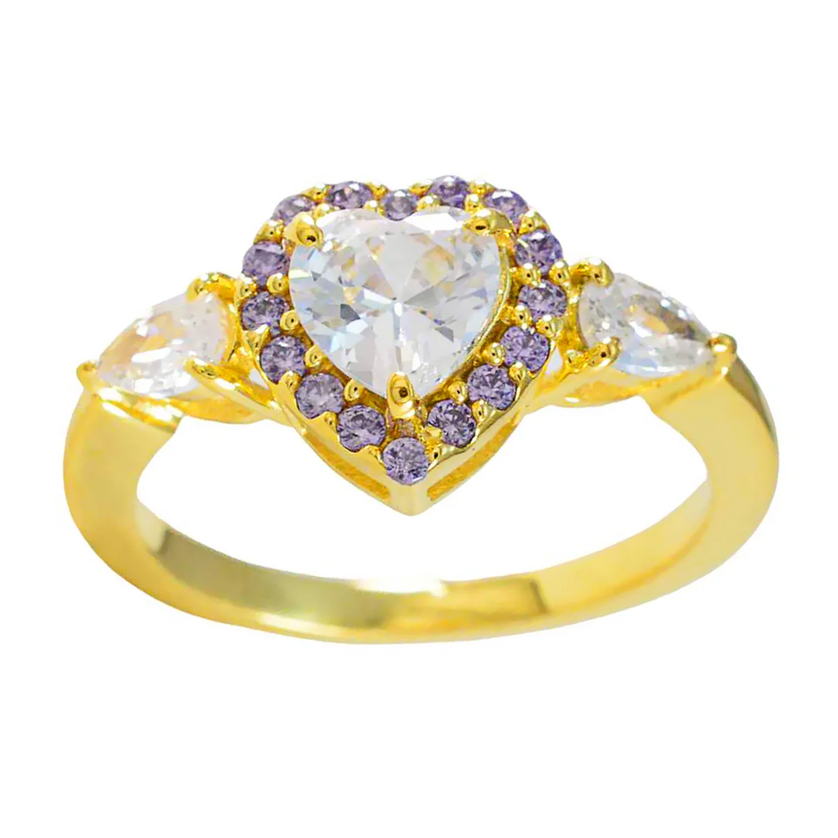Amethyst Halo Indian 92.5 Silver Purple Gemstone Delicate Fairytale Ring Jewelry - Image 3