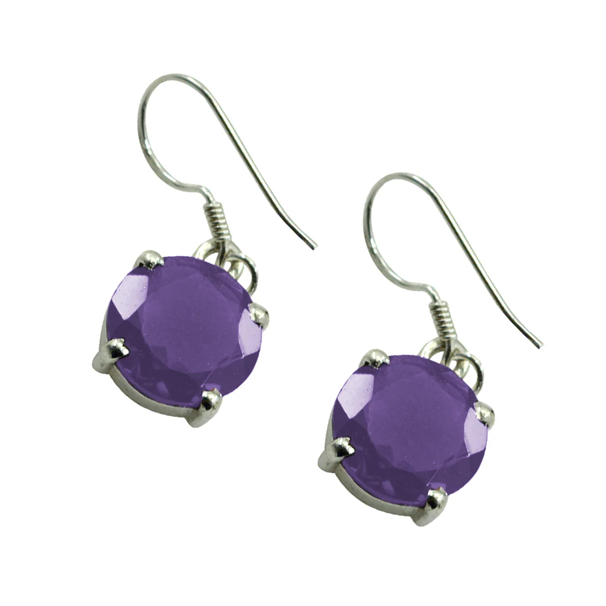 Amethyst Japanese Bella Solitaire Dangle Purple 925 Sterling Silver Earring - Image 2