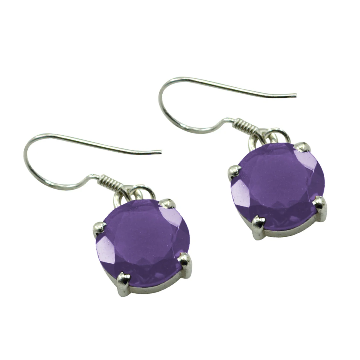 Amethyst Japanese Bella Solitaire Dangle Purple 925 Sterling Silver Earring - Image 3