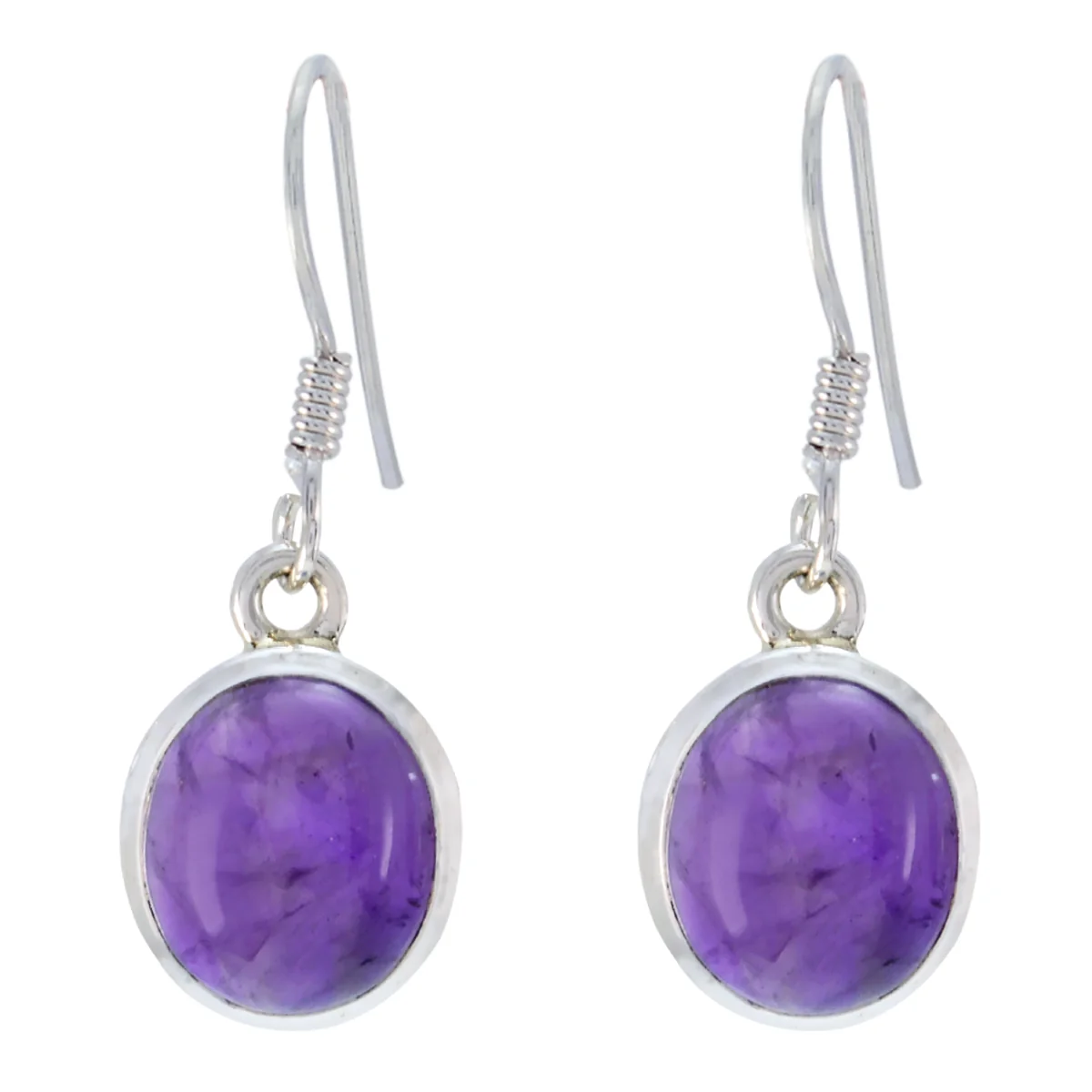 Amethyst Japanese Ying multiple Dangle Purple Silver Earring
