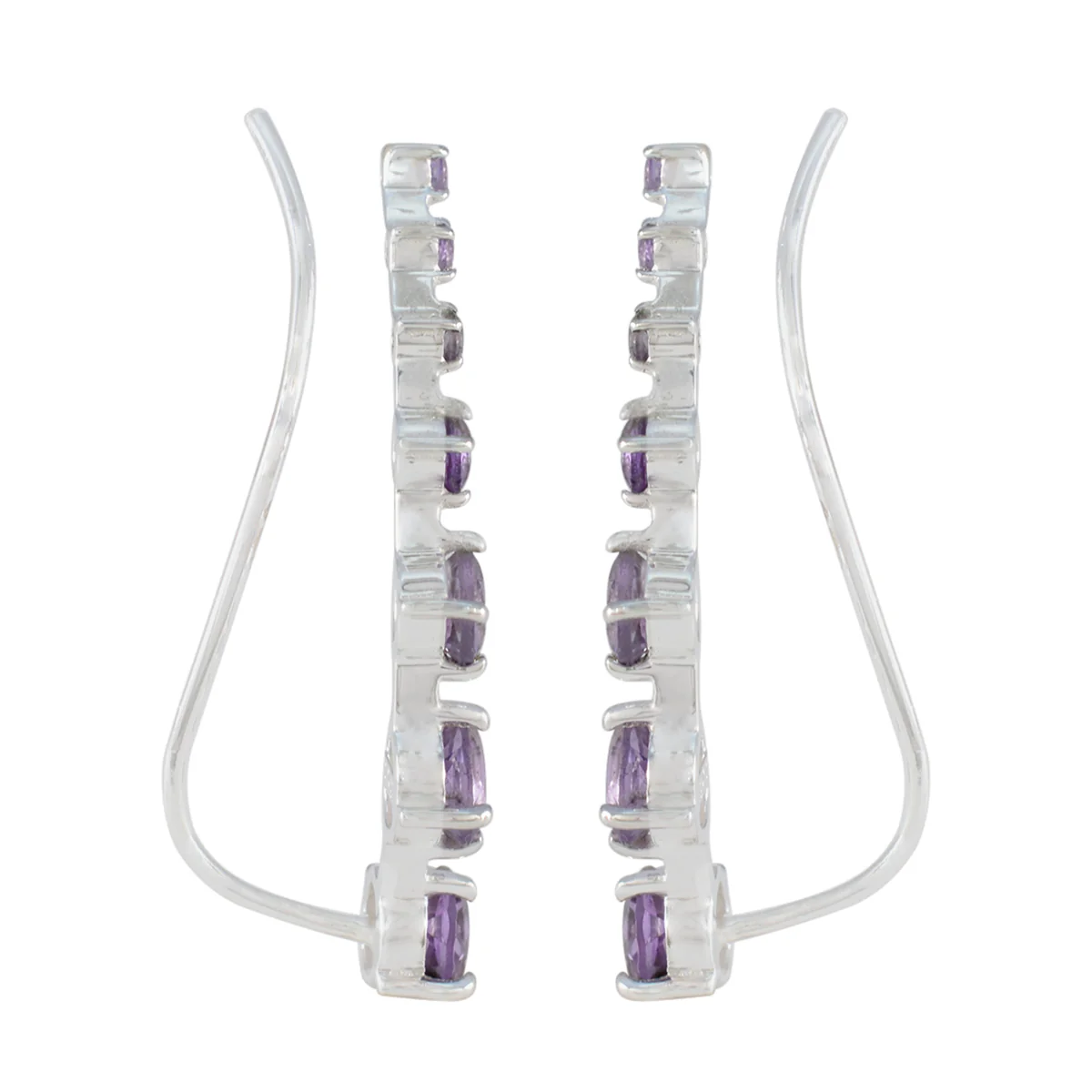Amethyst Korean Min-seo multiple EarCuff Purple 925 Silver Earring - Image 2