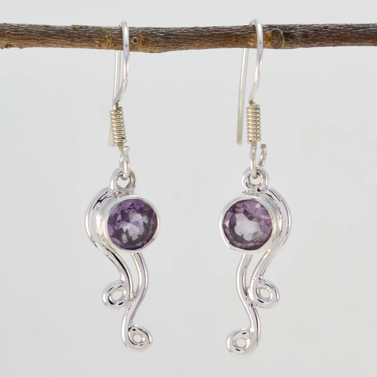 Amethyst Korean Nella multiple Dangle Purple Sterling Silver Earring - Image 2