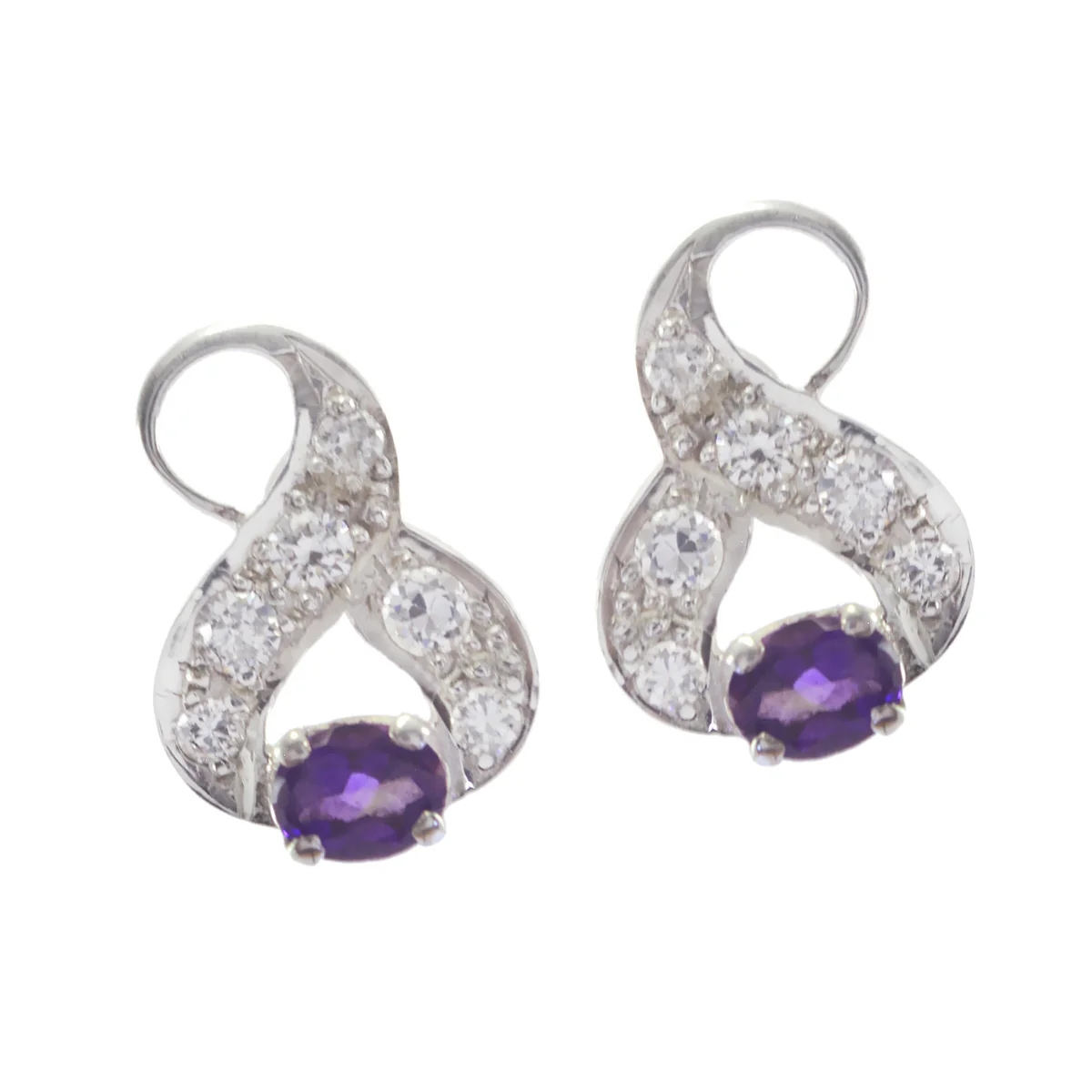 Amethyst Mexican Elena multiple Stud Purple 925 Sterling Silver Earring - Image 2