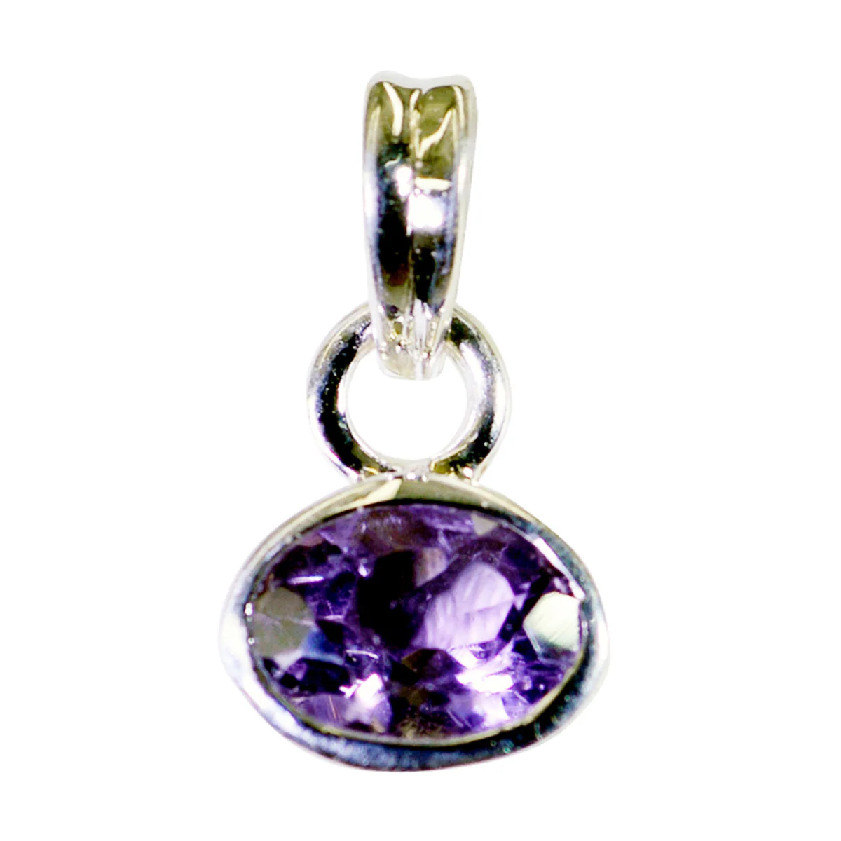 Amethyst Minimalist Korean 925 Silver Solitaire Seo-yeon Modern Purple Pendant Jewelry