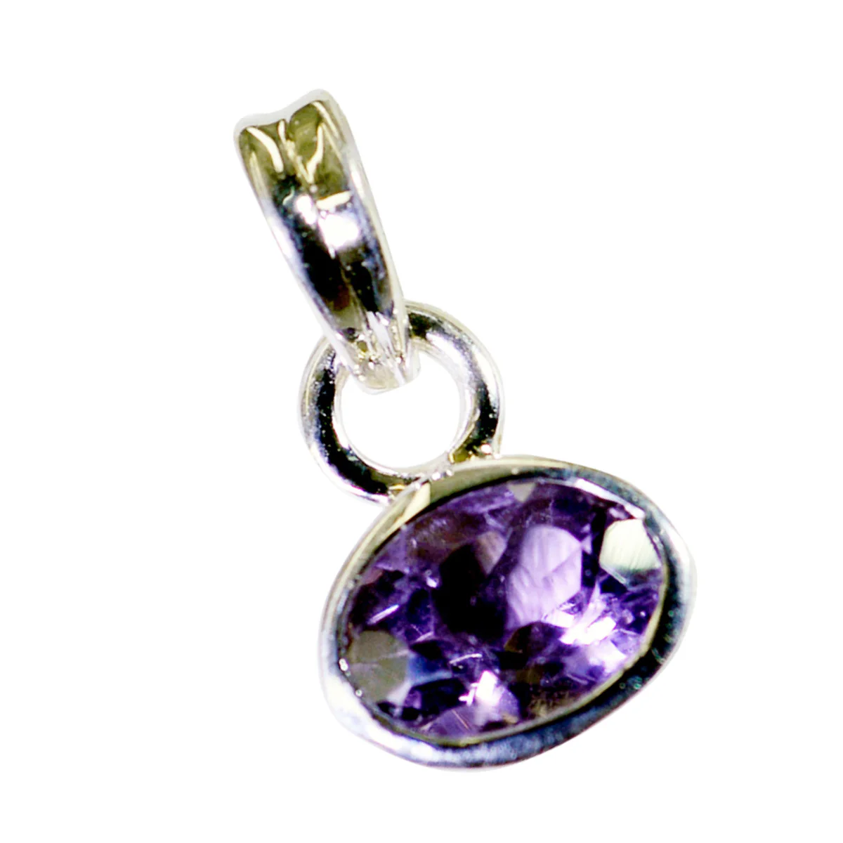 Amethyst Minimalist Korean 925 Silver Solitaire Seo-yeon Modern Purple Pendant Jewelry - Image 2