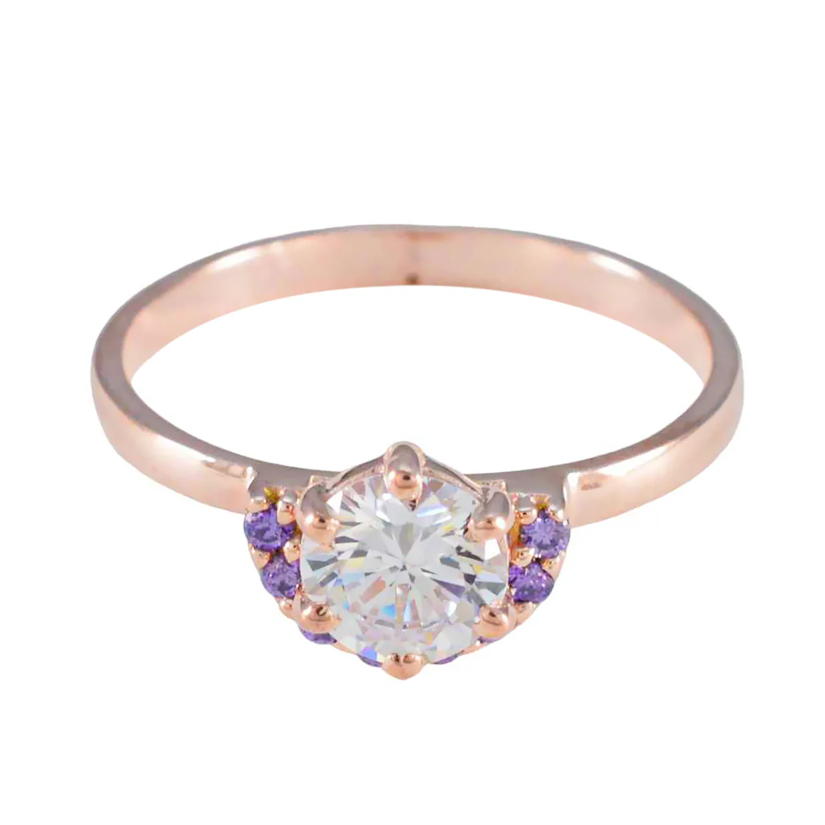 Amethyst multiple American 92.5 Silver Purple Gemstone Delicate Sophisticated Ring Jewellery