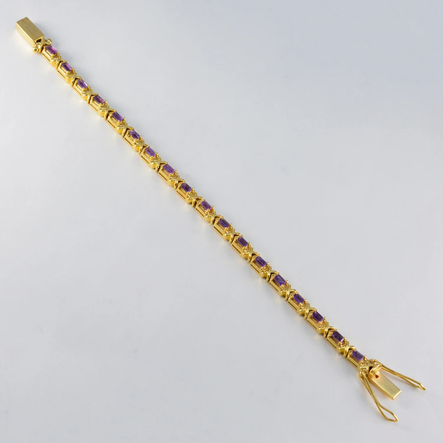 Amethyst New Year’s Eve Eye-catching Purple 925 Silver Tennis Bracelet - Image 2