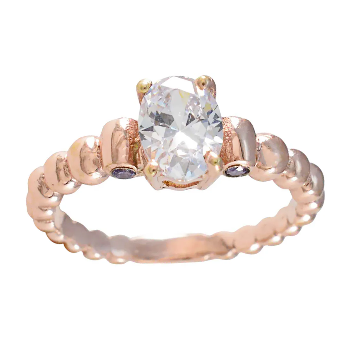 Amethyst Penta Korean Silver Purple Gemstones Whisper-thin Love Ring Jewelry - Image 3