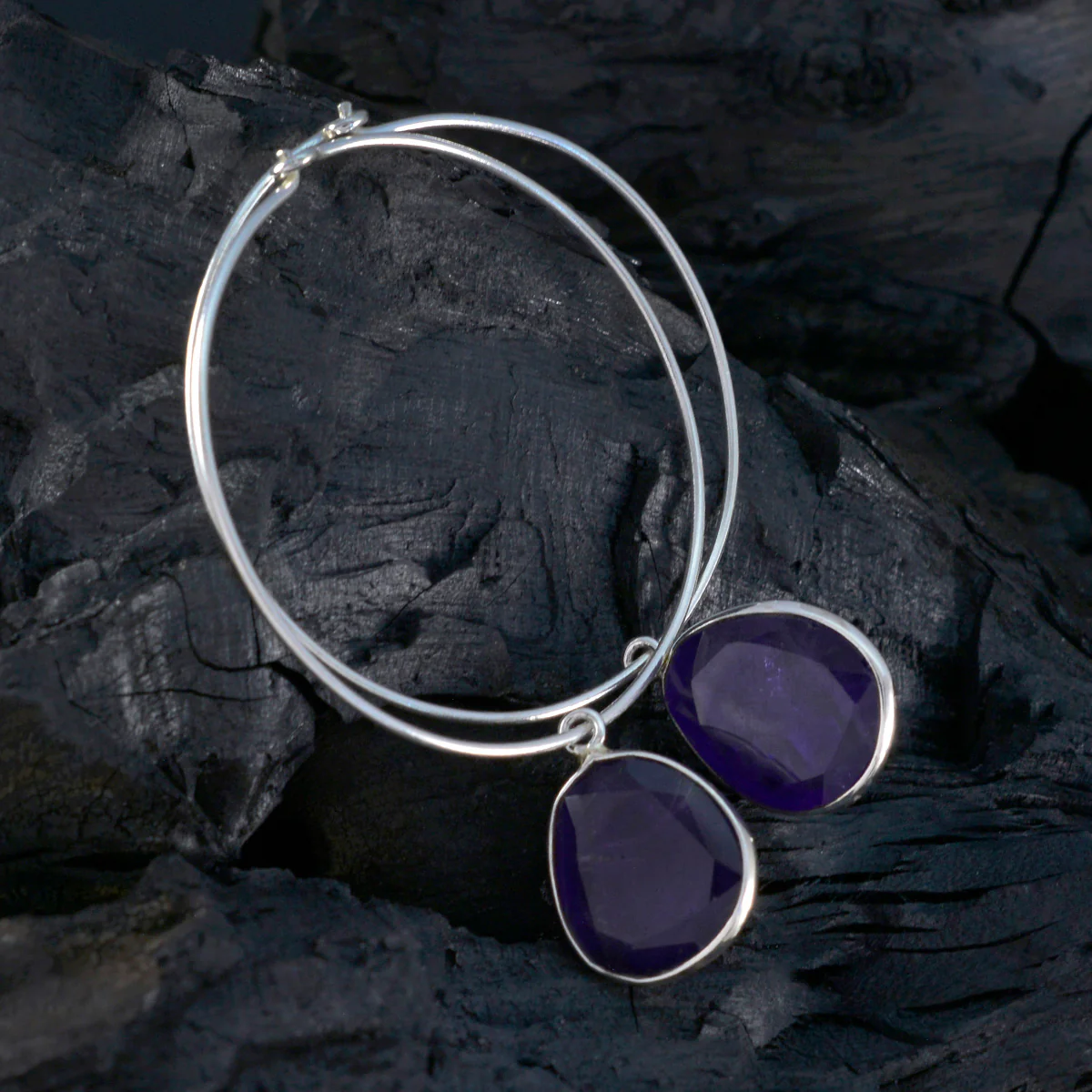 Amethyst Russian Eleanor multiple Dangle Purple 925 Silver Earring - Image 4
