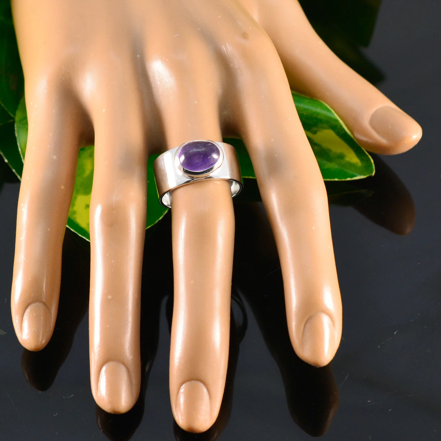 Amethyst Solitaire African 925 Silver Purple Gems Versatile Armor Band Jewelry - Image 5