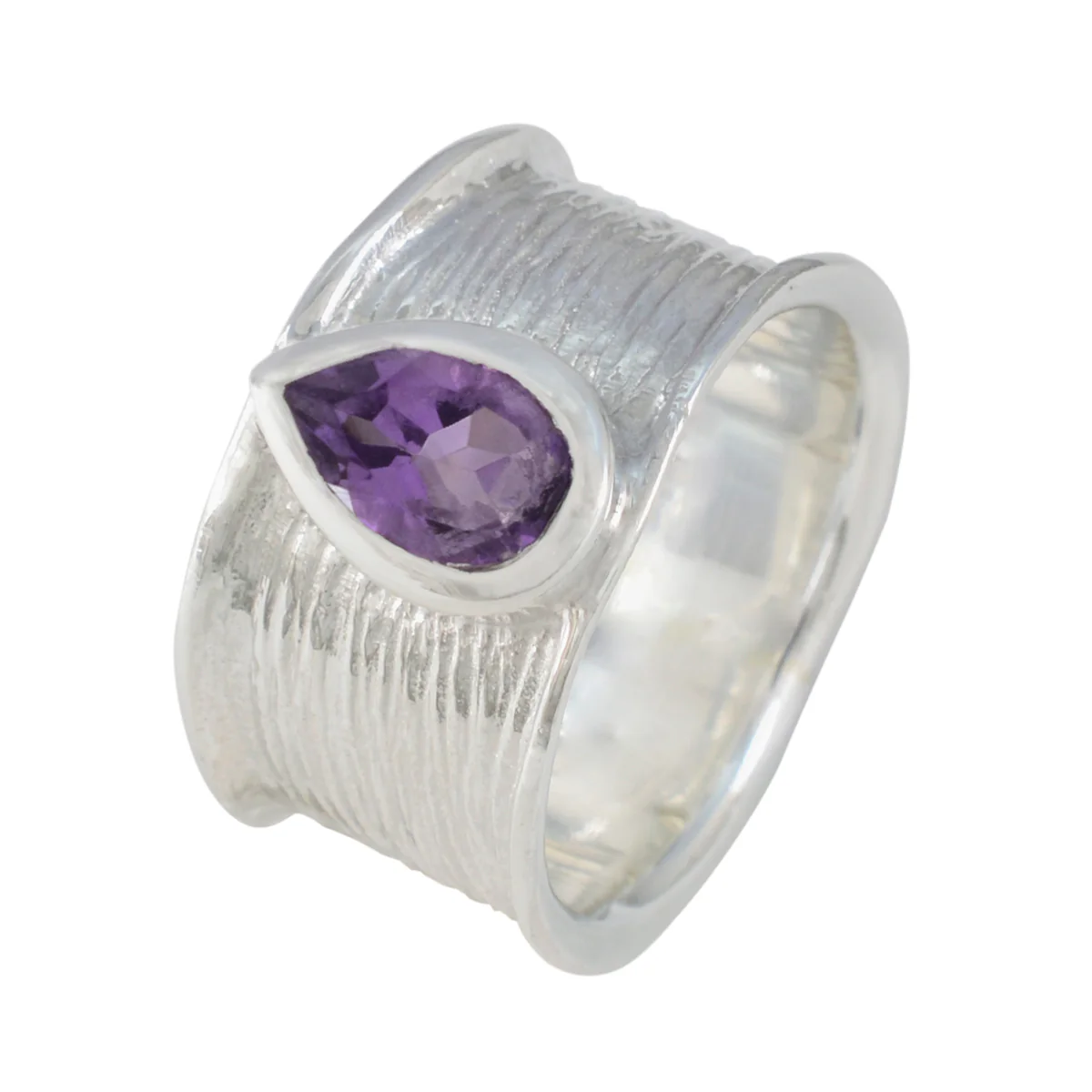 Amethyst Solitaire African Sterling Silver Purple Gemstone Versatile Victorian Band Jewellery - Image 2