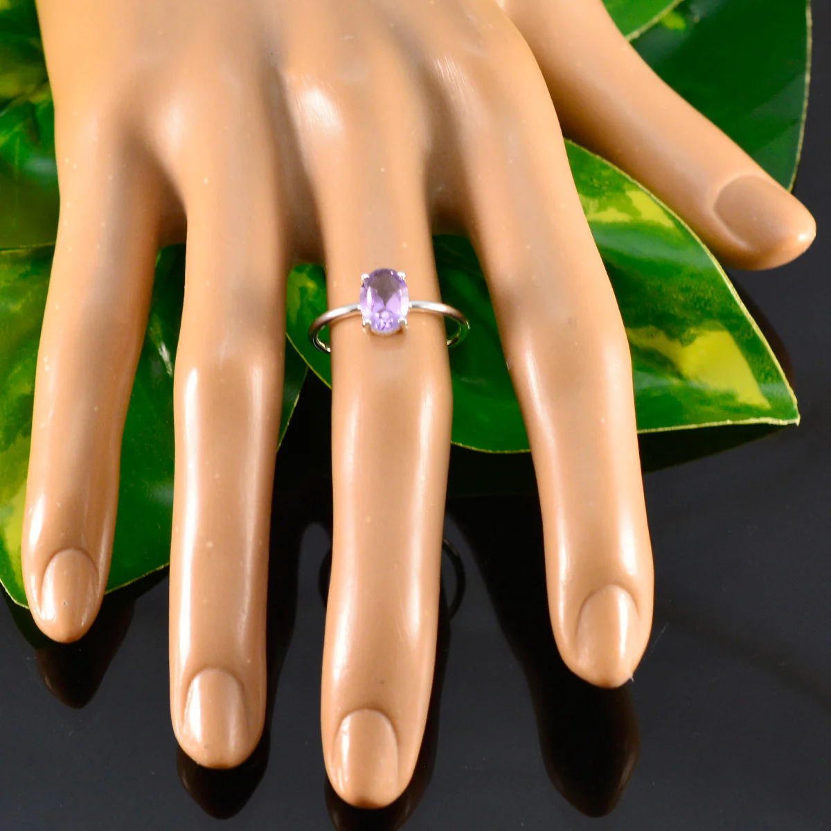 Amethyst Solitaire American 925 Silver Purple Gemstone Elegant Romantic Ring Jewellery - Image 5