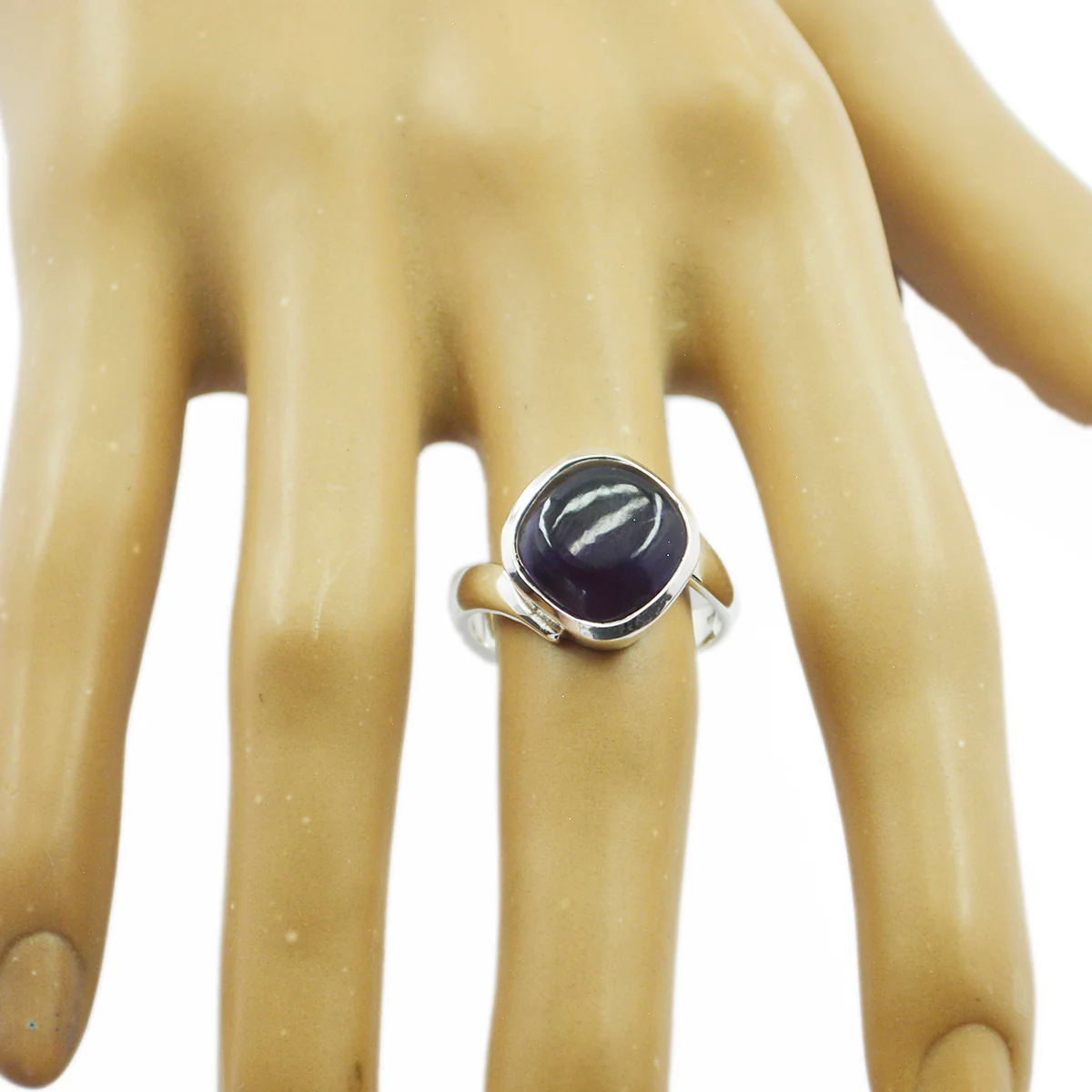 Amethyst Solitaire Egyptian 92.5 Silver Purple Gemstone Minimal Love Ring Jewelry - Image 2