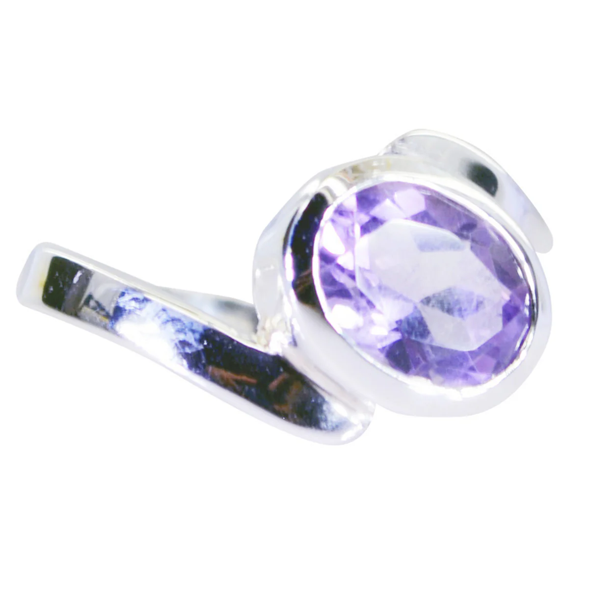 Amethyst Solitaire Egyptian Silver Purple Gemstone Minimal Boho Ring Jewellery - Image 2