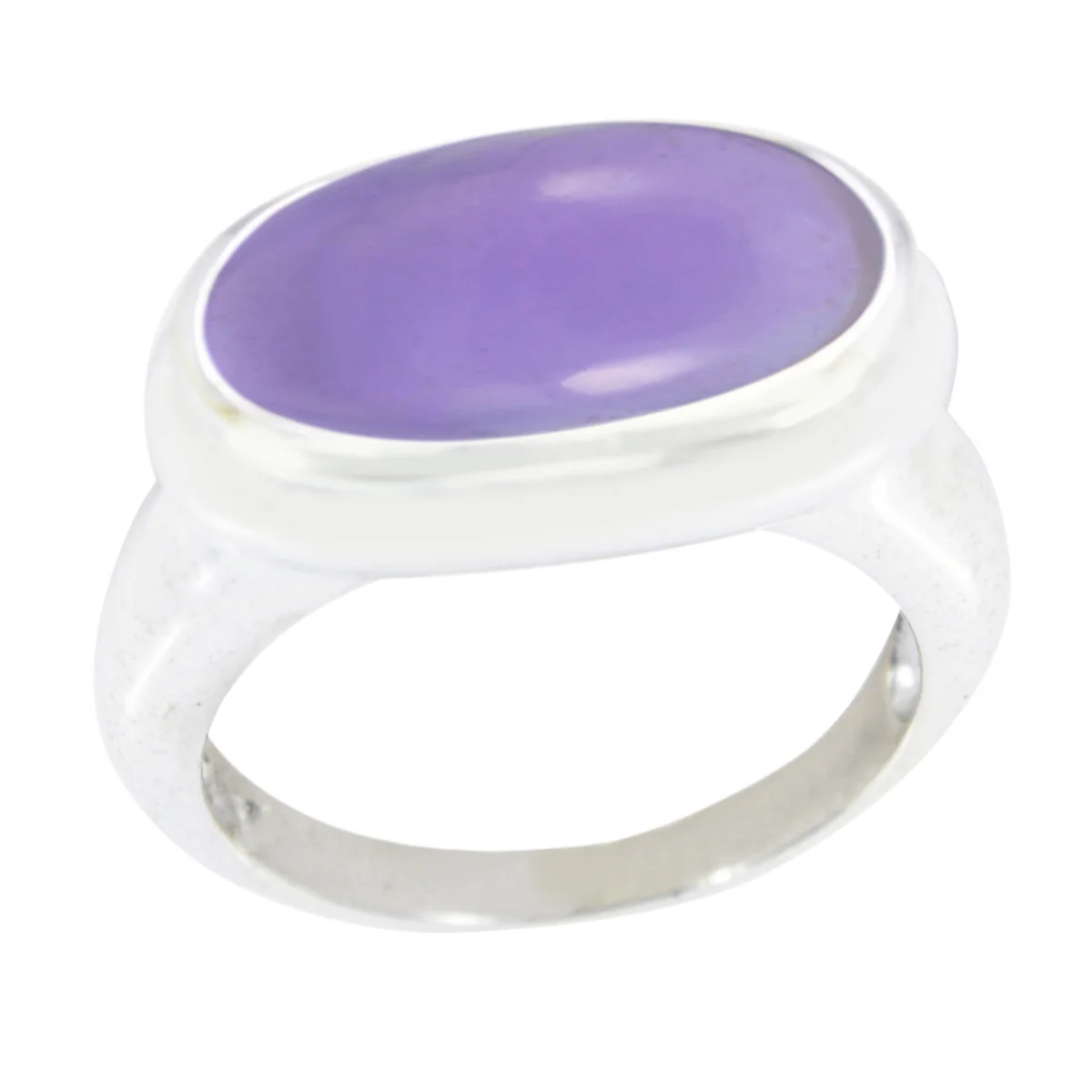 Amethyst Solitaire French Silver Purple Gemstone Mid-weight Romantic Ring Jewelry