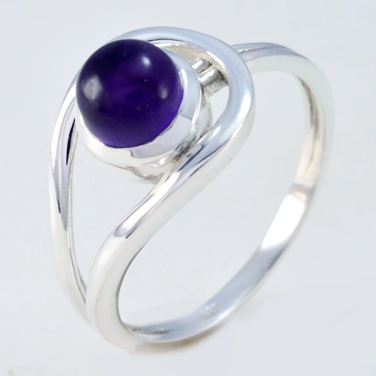 Amethyst Solitaire French Silver Purple Gemstones Slim Fairytale Ring Jewellery - Image 2