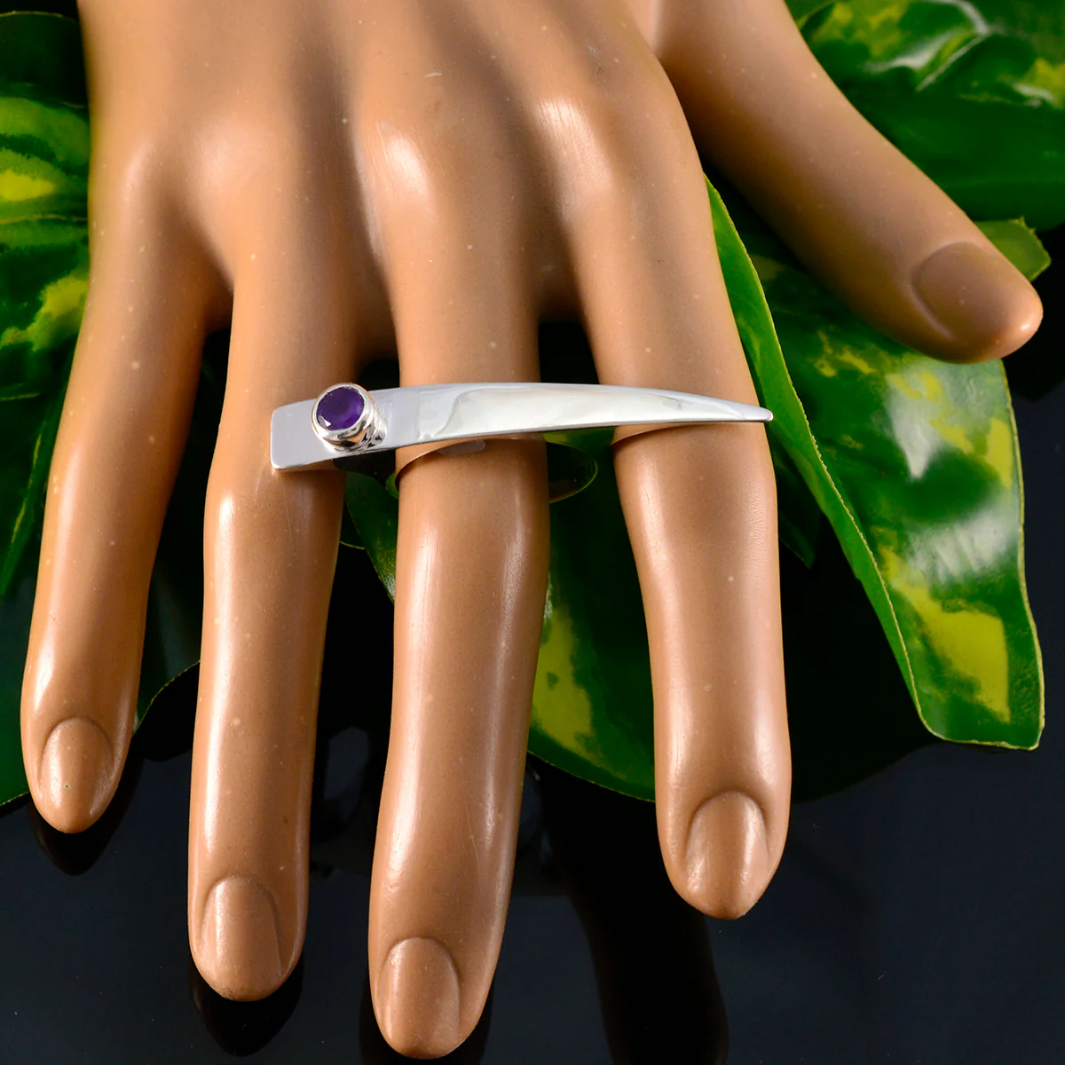 Amethyst Solitaire Indian 925 Sterling Silver Purple Gems Versatile Fairytale Ring Jewelry - Image 6