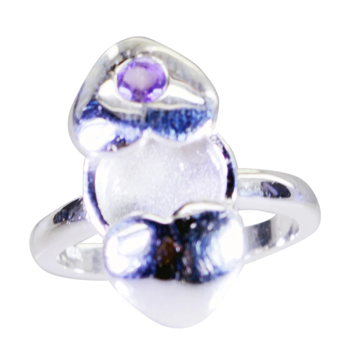 Amethyst Solitaire Indian Silver Purple Gemstones Minimal Feminine Ring Jewellery - Image 3
